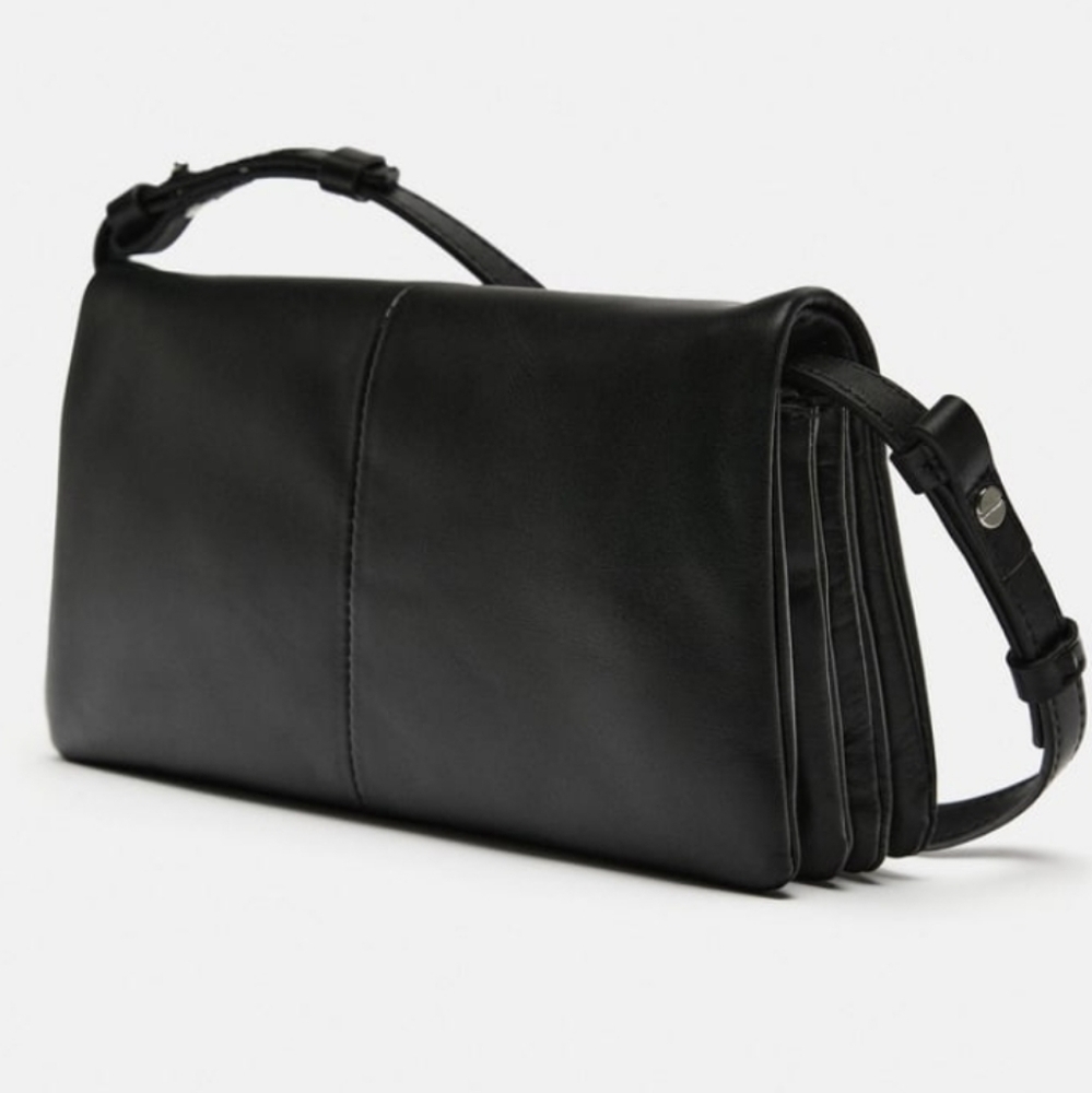 Zara Minimalist Leather Crossbody Bag - Picture 2 of 10